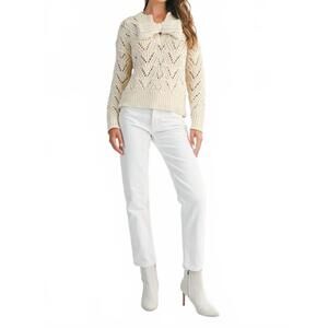 NEW MABLE front big bow knit sweater in cream